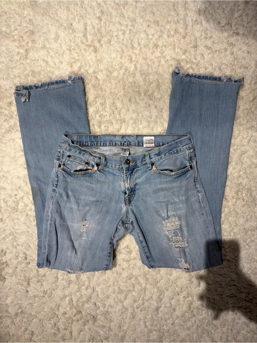 Lucky Brand Light Wash Distressed Flare Jeans